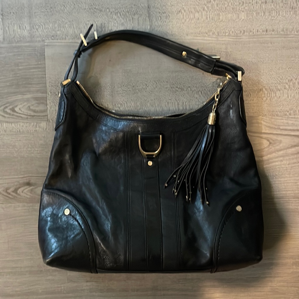 Cole Haan Leather Shoulder Bag With Tassel